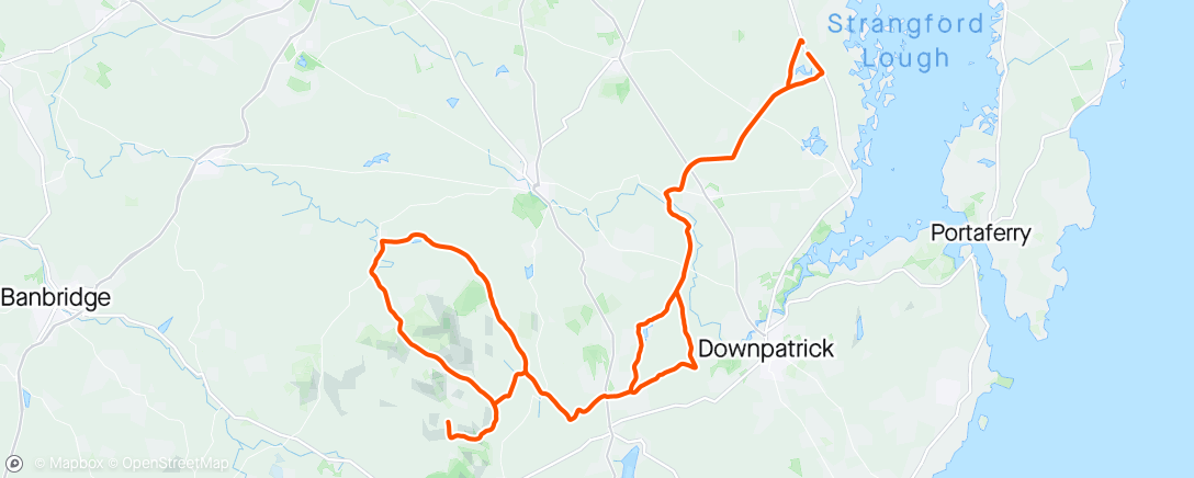 Carte de l'activité Dromara hills loop, Ribadoo then Ribadon’t (dog looked hungry 🤣) Clonvarghan over Dree in lovely weather 👌.