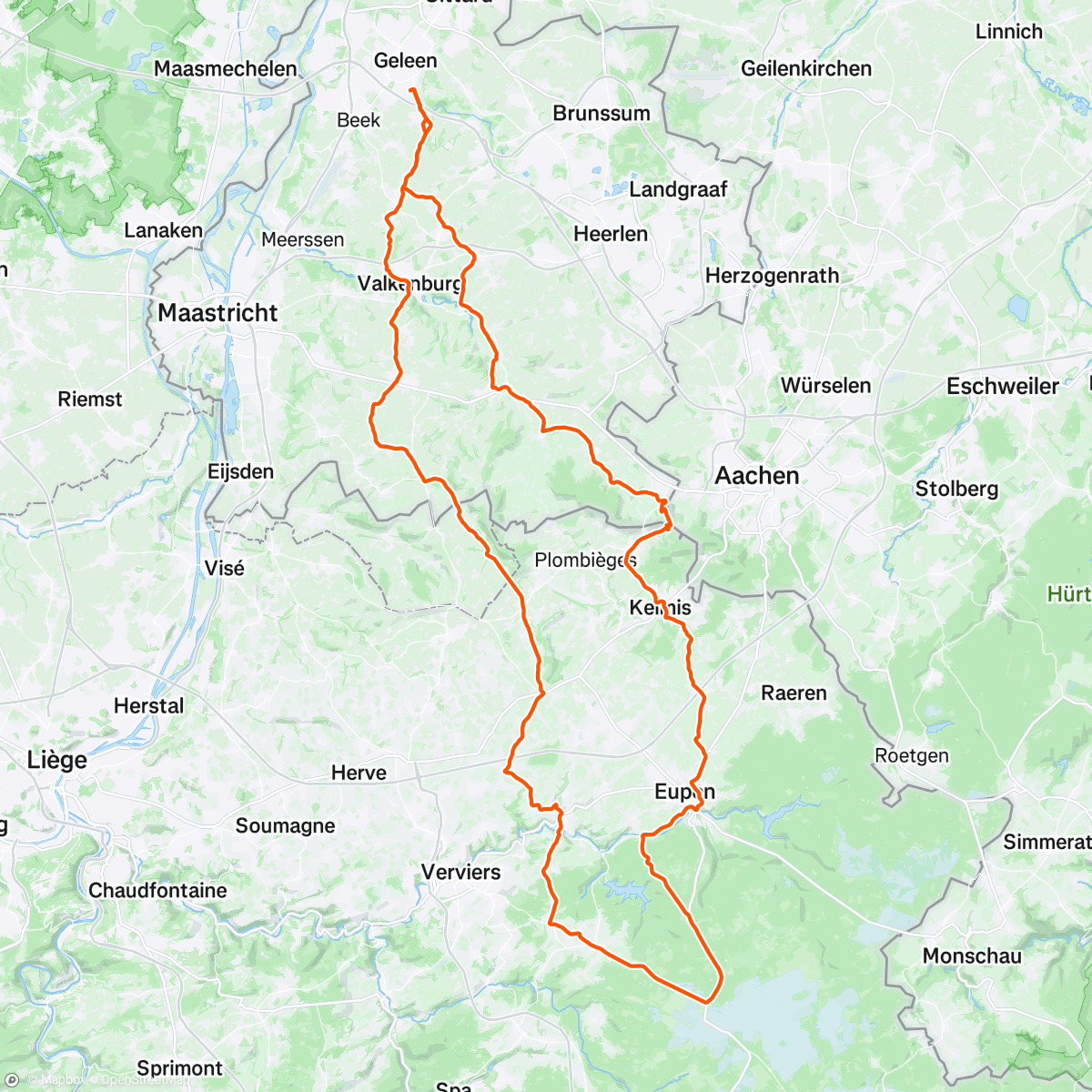 Map of the activity, Rondje Jalhay