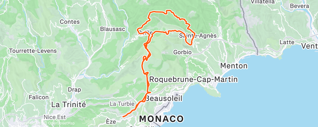 Karte der Aktivität „Cycling”