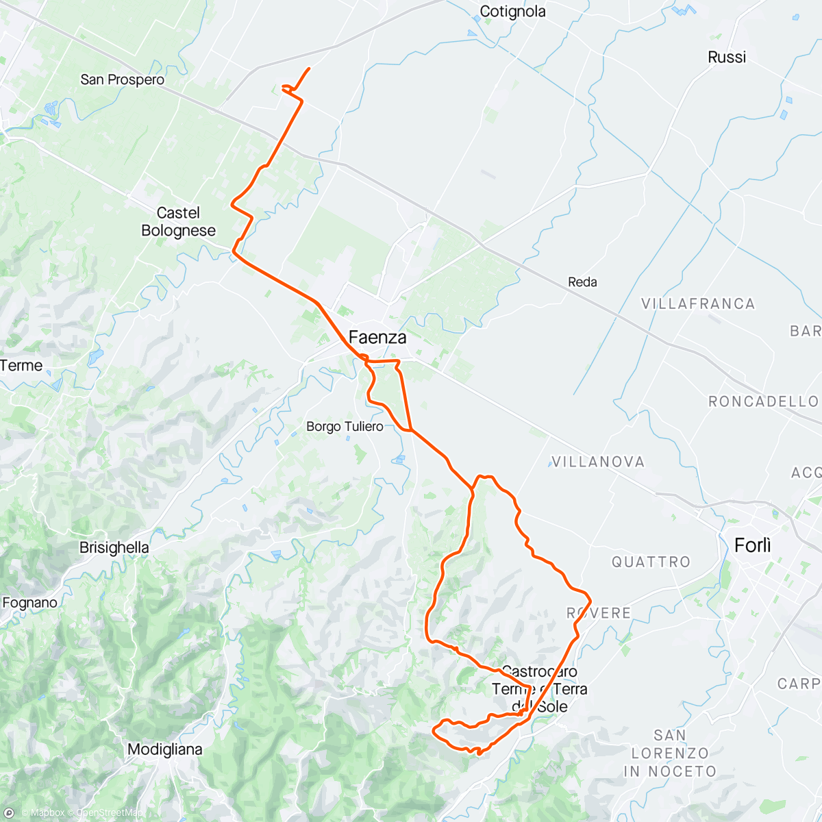 Map of the activity, BDC San Mamante e la salita del Giro di Romagna
