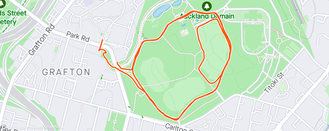 Mapa de la actividad (30 sec jogs off 1 min walk)