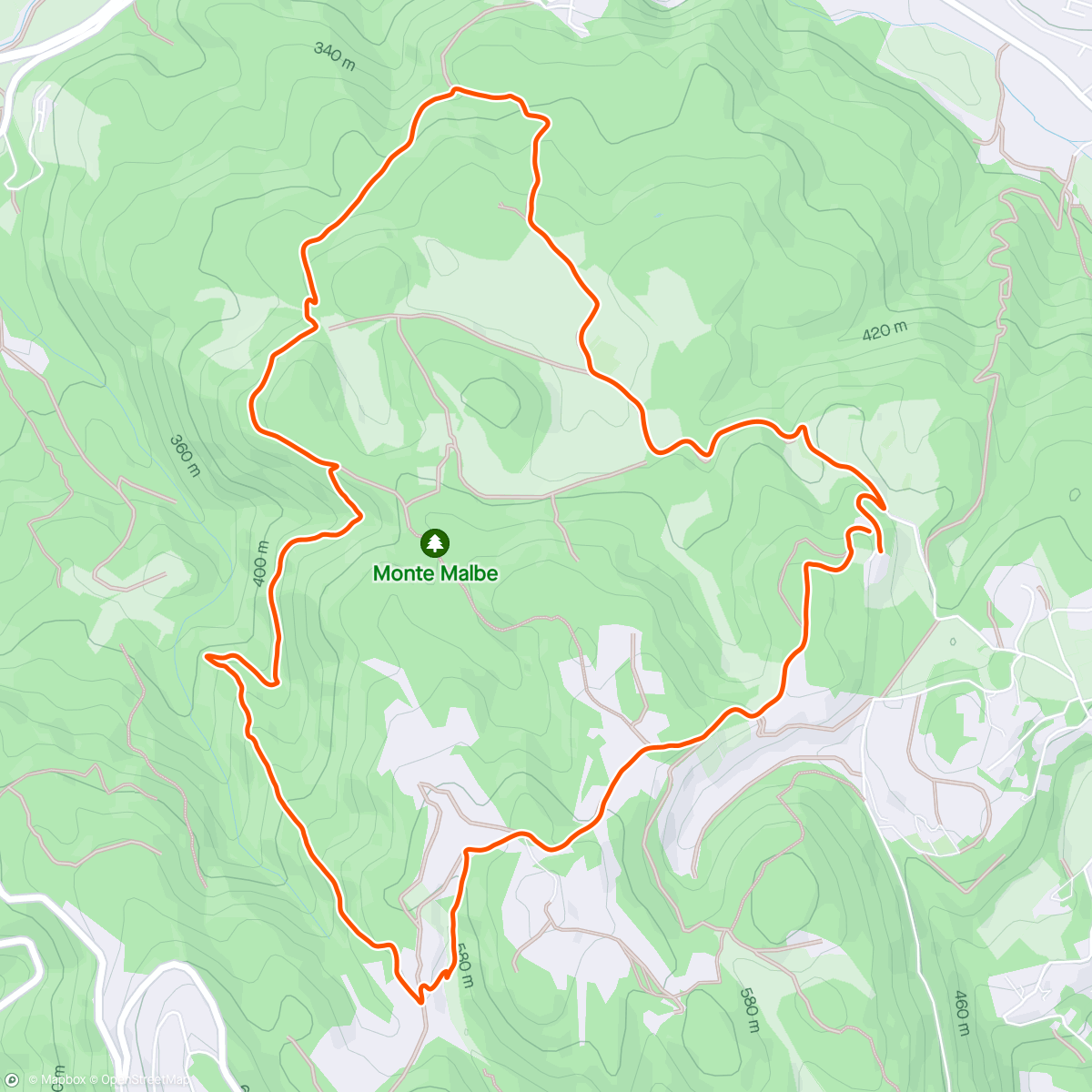 Map of the activity, First hiking around Perugia