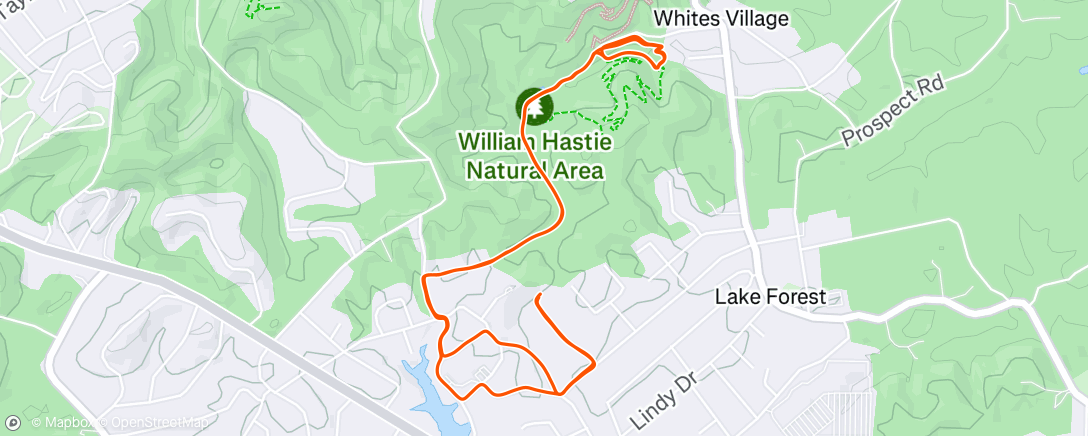Map of the activity, Evening Run