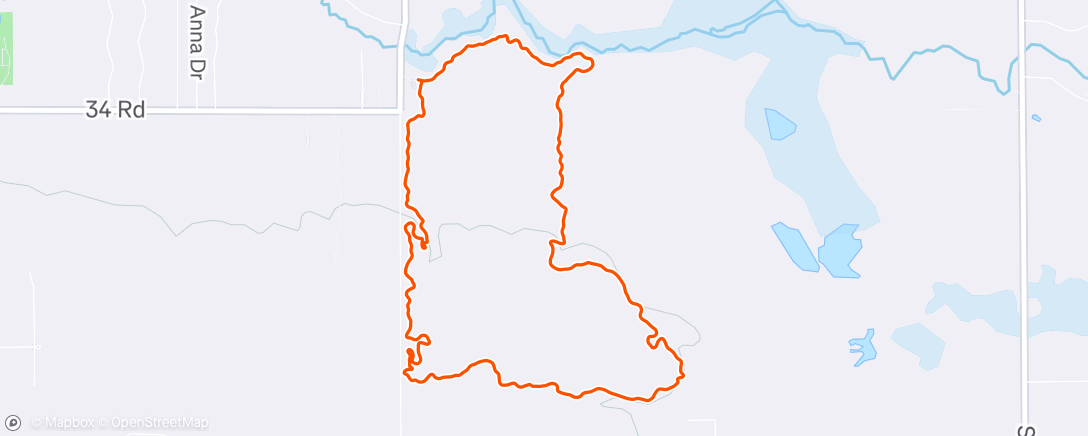 Map of the activity, MTB 2 with new friends while camping with Michigan Airstream Club in Cadillac