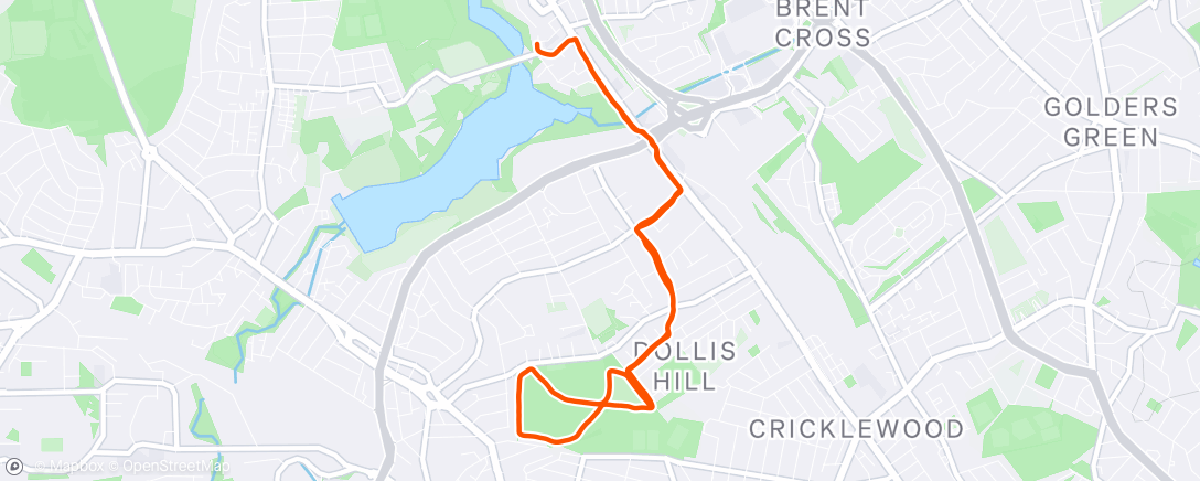 Map of the activity, Evening Run