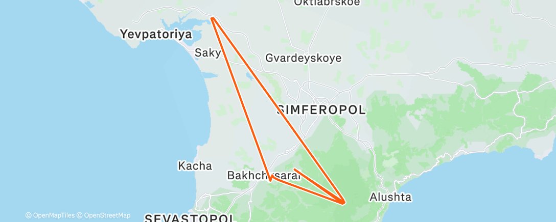 Map of the activity, Afternoon Run