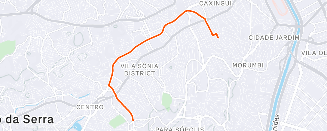 Map of the activity, Pedalada na hora do almoço