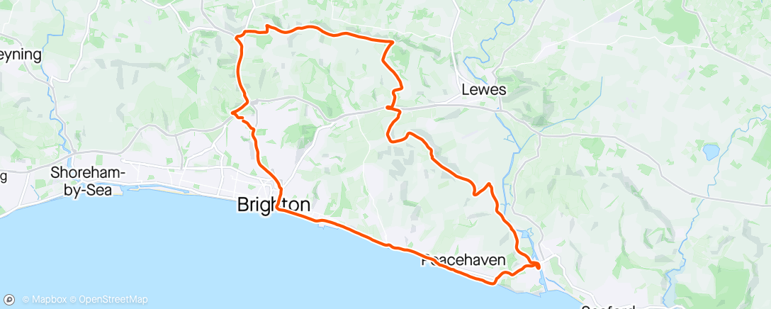 Map of the activity, South Downs loop