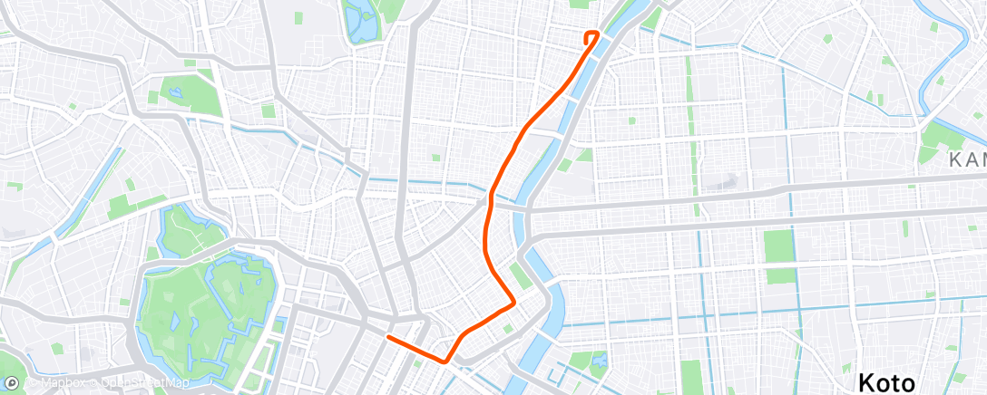 Map of the activity, ROUVY - TOKYO VR Racing ～ 5km run ～