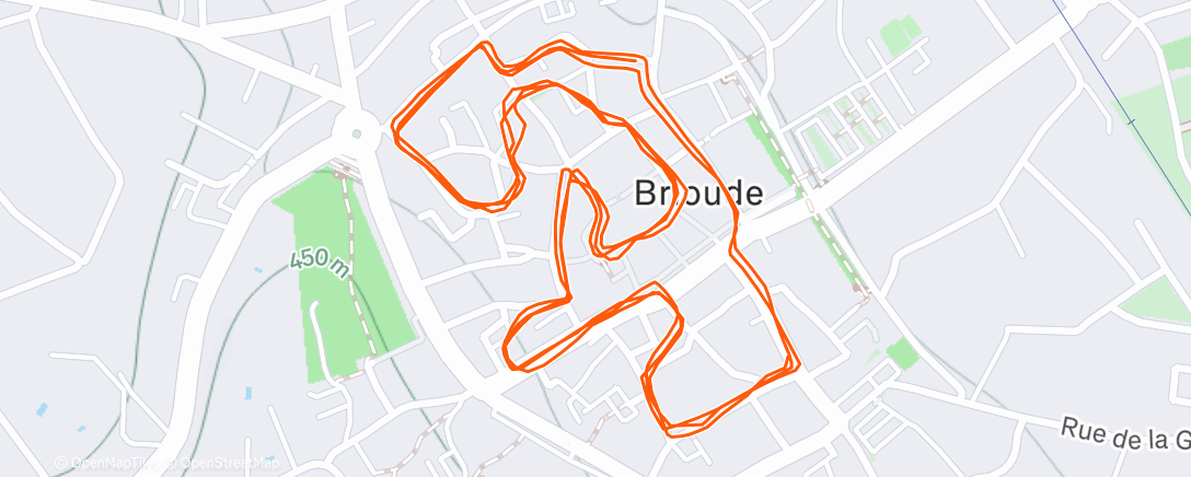 Map of the activity, Afternoon Run