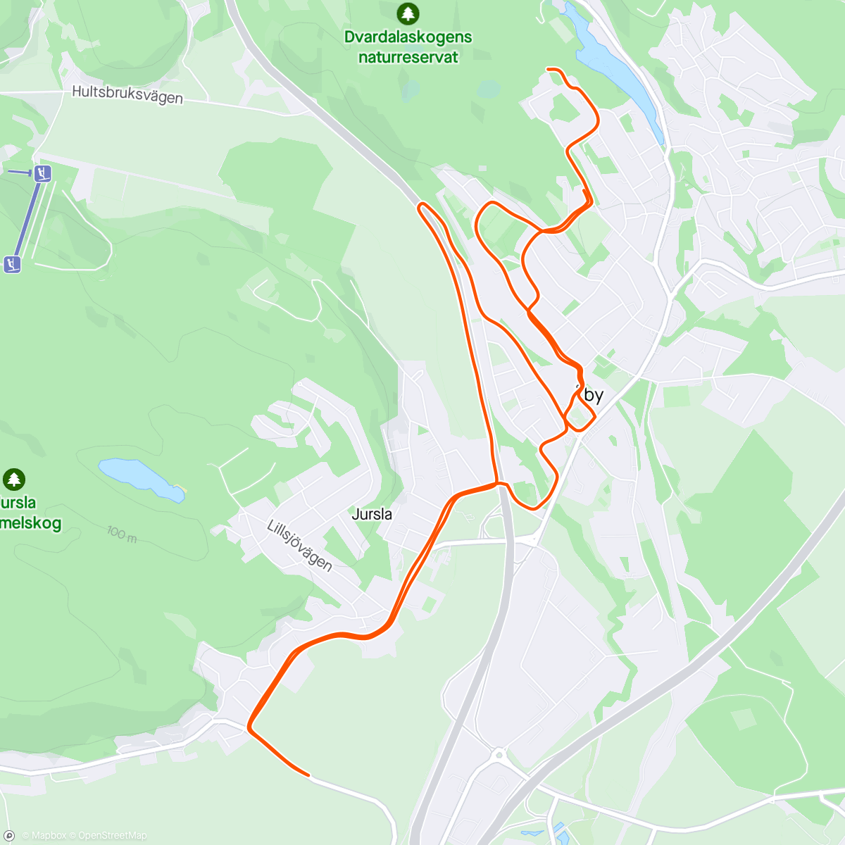 Map of the activity, Snabbdistans 6 km