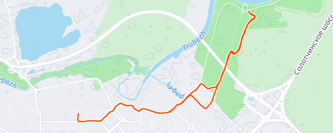Map of the activity, Утренний забег