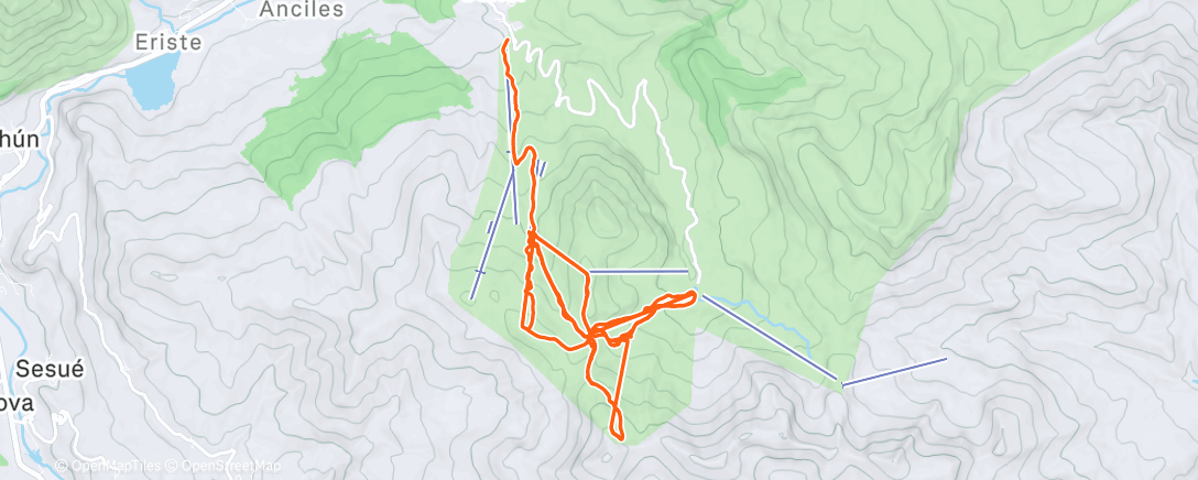 Map of the activity, Esquí alpino matutino