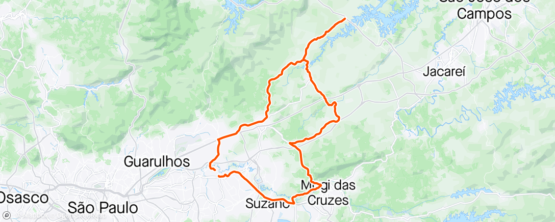 Map of the activity, Igaratá -  Z2 com subidas + intervalados