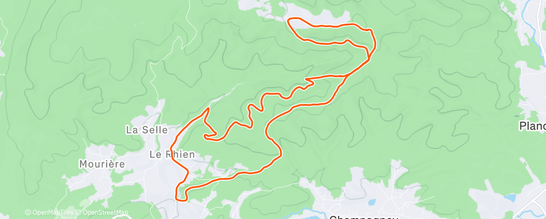 Карта физической активности (Trail dans l'après-midi)