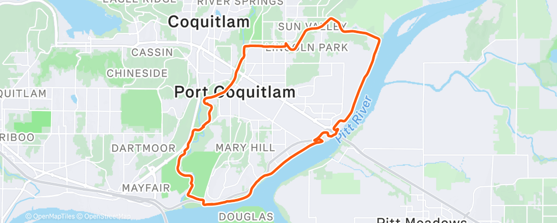 Map of the activity, Sunday morning long