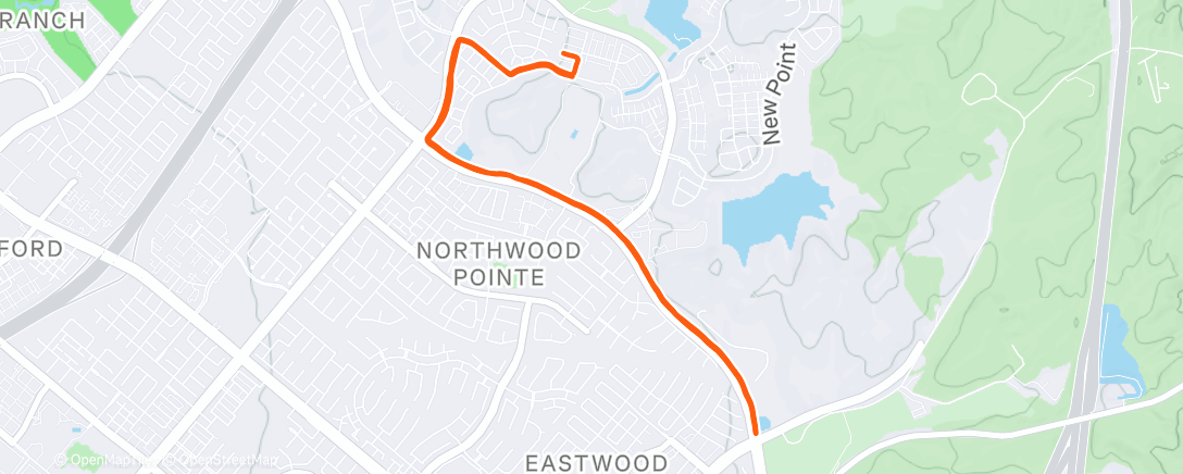 Map of the activity, Afternoon Run