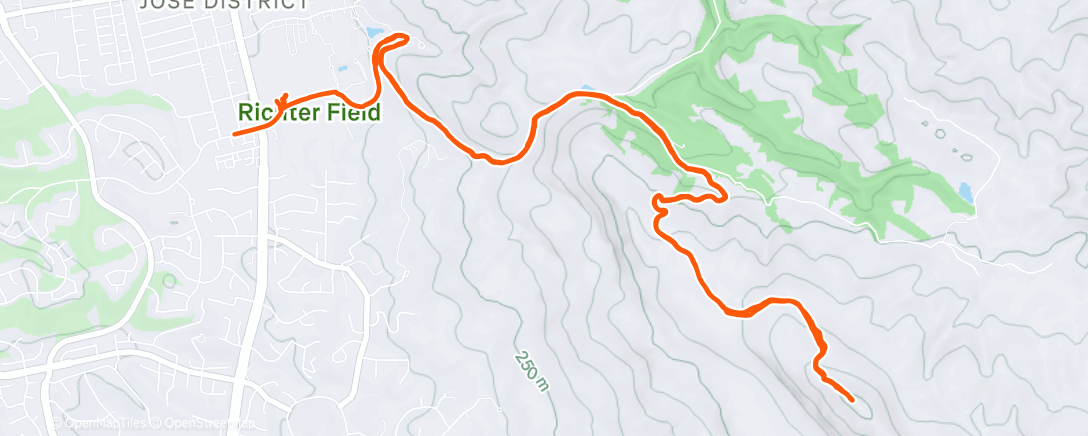 Map of the activity, Afternoon Hike