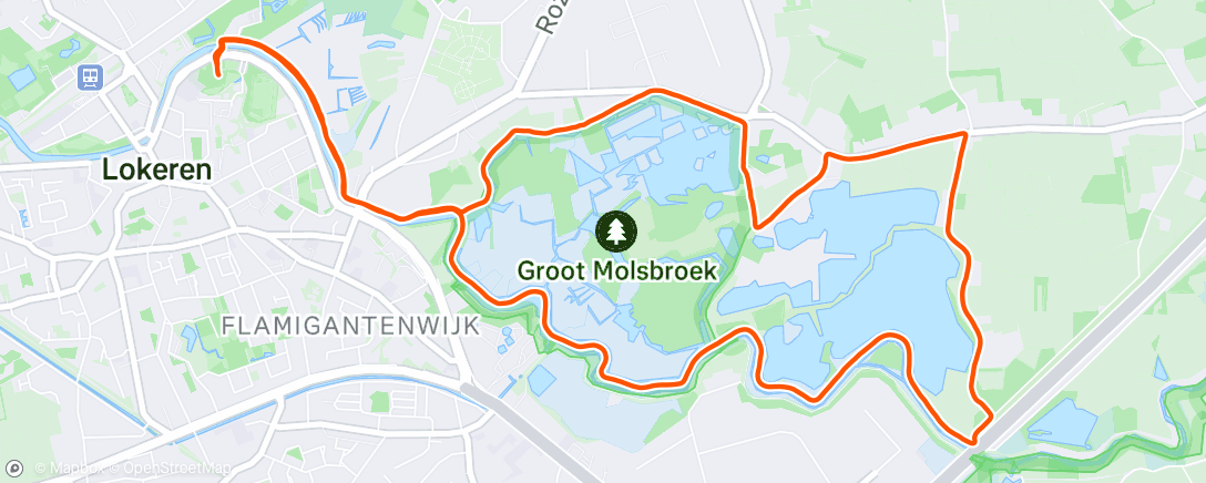 Map of the activity, Namiddagloop