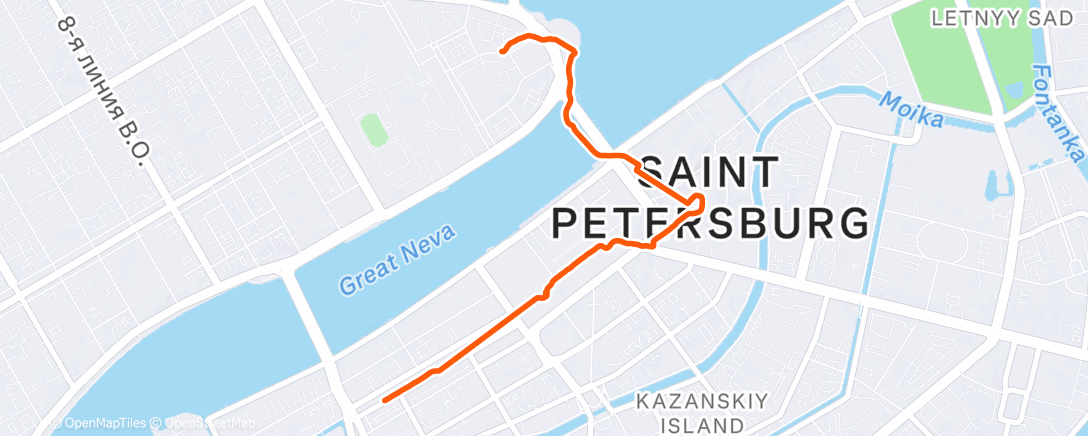 Map of the activity, Полуденный забег