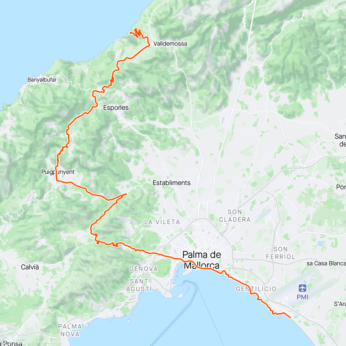 Map of the activity, Majorca #7 De la mer à la montagne à la mer