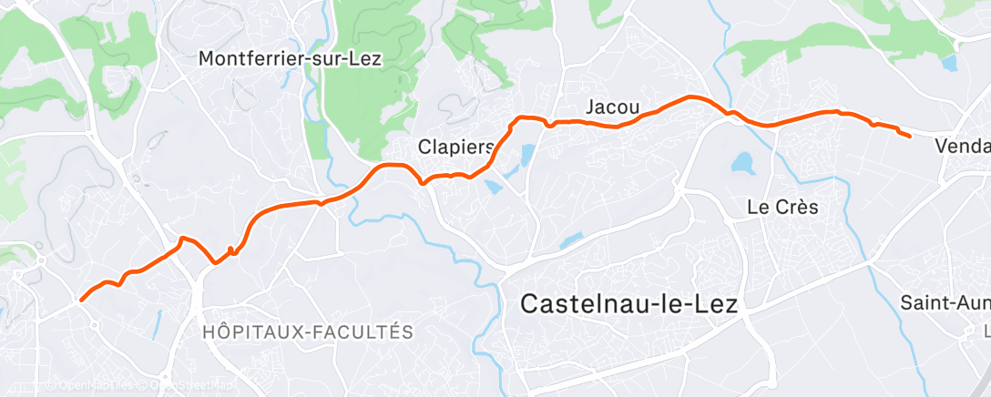 Map of the activity, Sortie vélo le matin