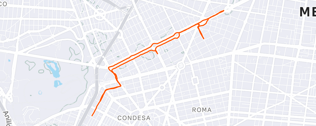 Map of the activity, Carrera por la mañana