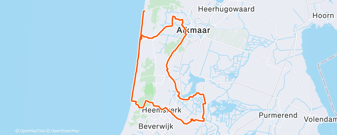 Map of the activity, Beach en weg