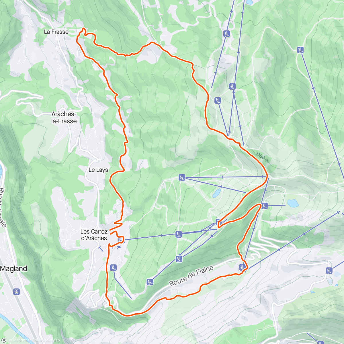 Mapa da atividade, Grand tour des Carroz