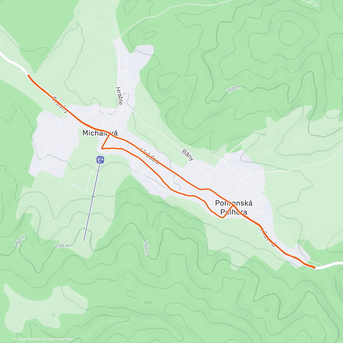 Карта физической активности (Silvestrovský beh Michalová)