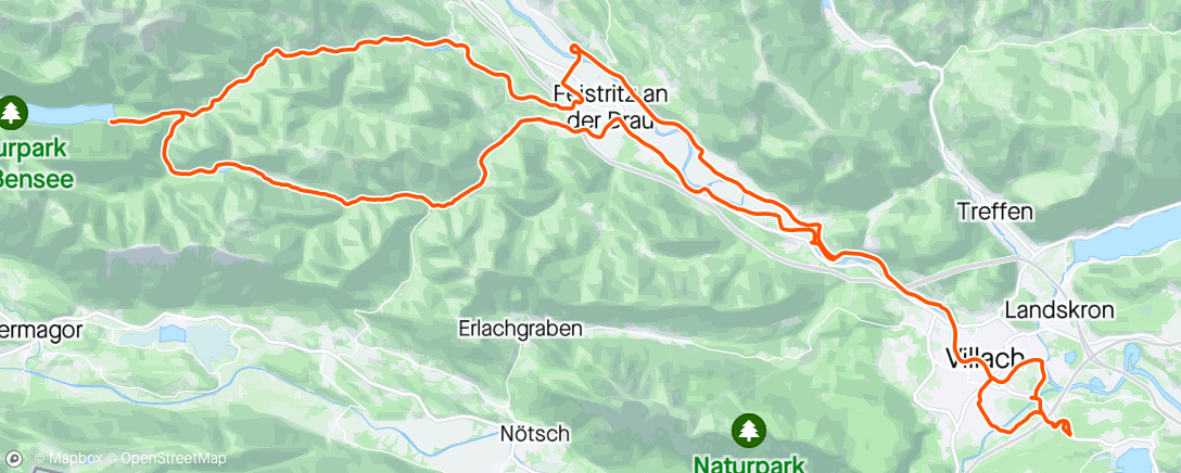Map of the activity, Weissensee - Kreuzen