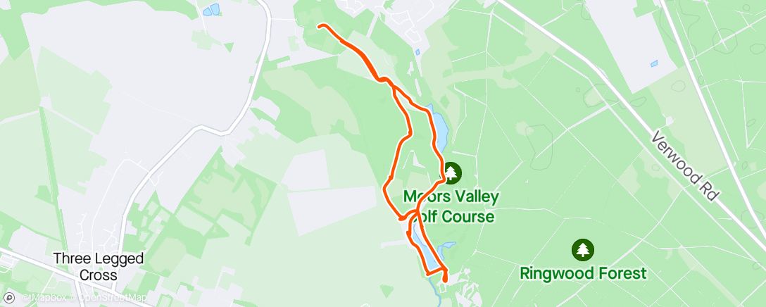Map of the activity, VR Group B - 10 x 2 mins with 75 sec recoveries 🏃‍♂️💜