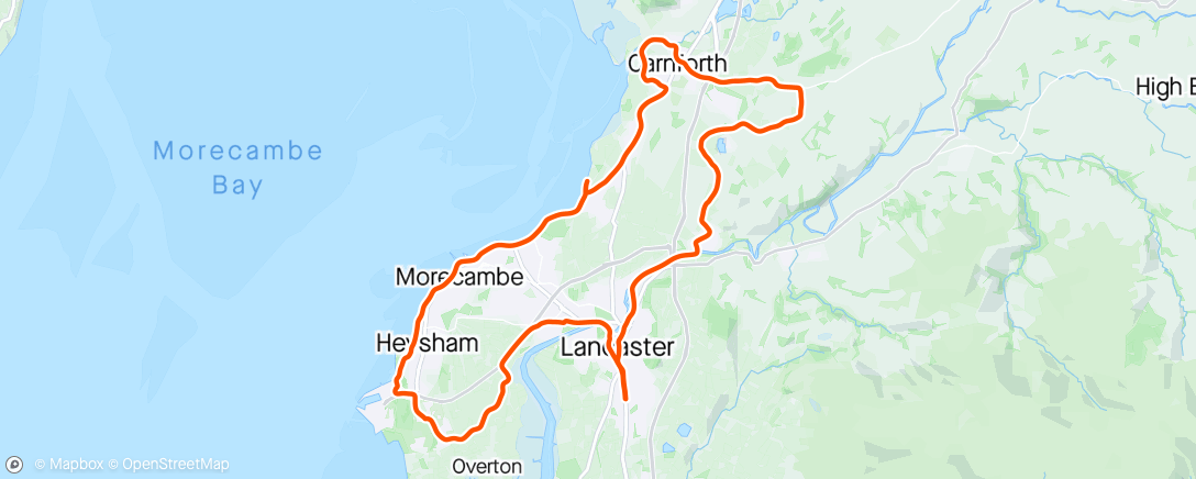 Karte der Aktivität „Cycle path - Morecambe - Carnforth and back via the Kellets w/ Martin”