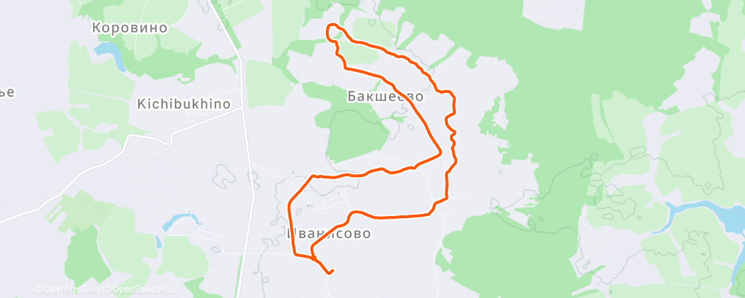 Map of the activity, Утренний забег