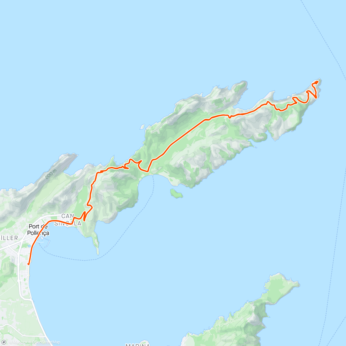 Map of the activity, Formentor before breakfast