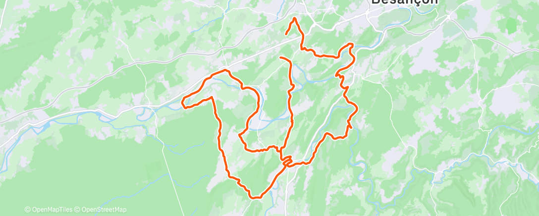 Map of the activity, Sortie vélo le midi