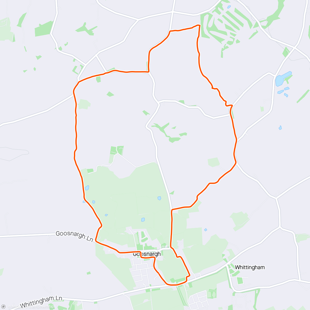 アクティビティ「Off road from Goosnargh」の地図