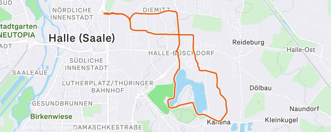 Map of the activity, Afternoon Run