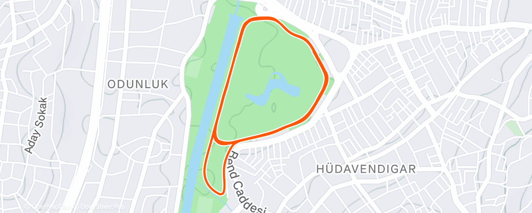 Map of the activity, Bursa Koşu Akademisi Antrenmanı