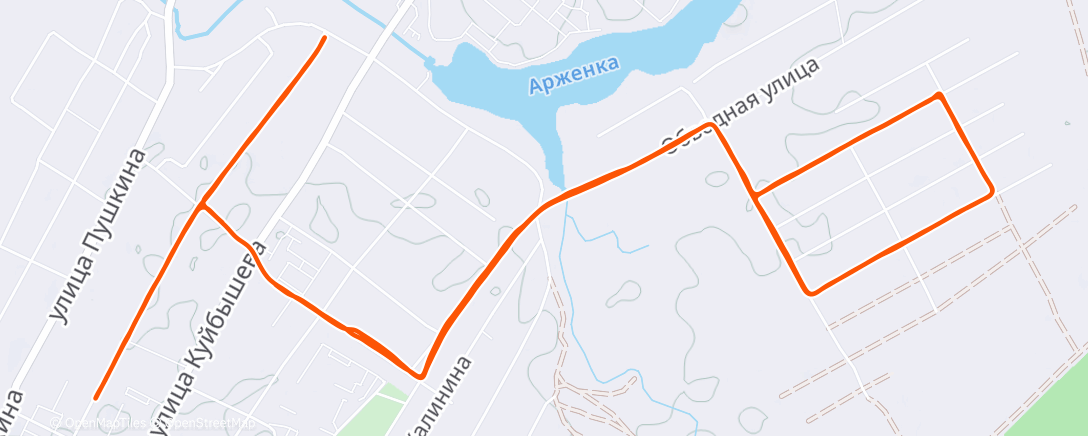 Map of the activity, Дневной забег