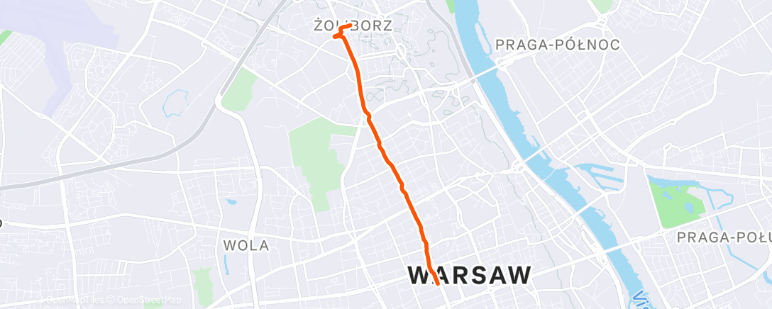 Map of the activity, Evening Ride