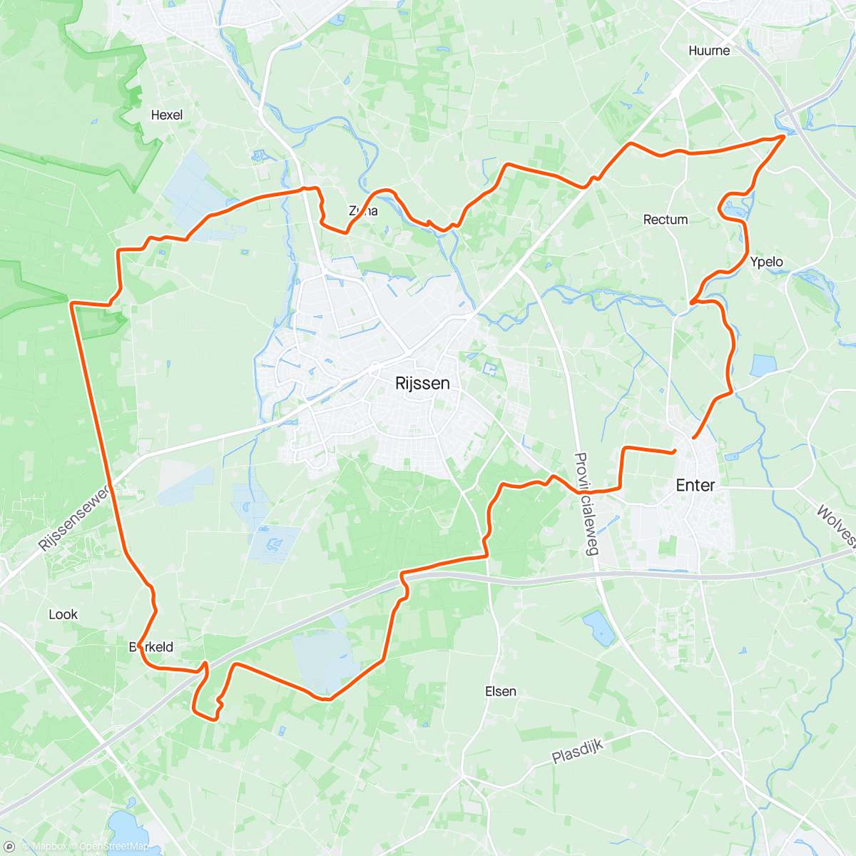 Mapa de la actividad (MTB solo, lekker gefietst!)