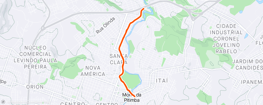 Map of the activity, Caminhada de segunda