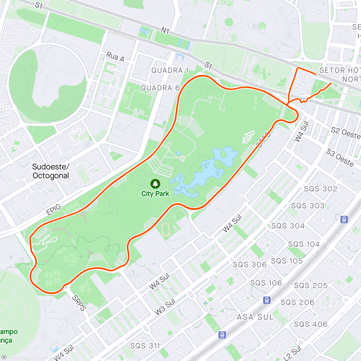 Map of the activity, Parque da cidade