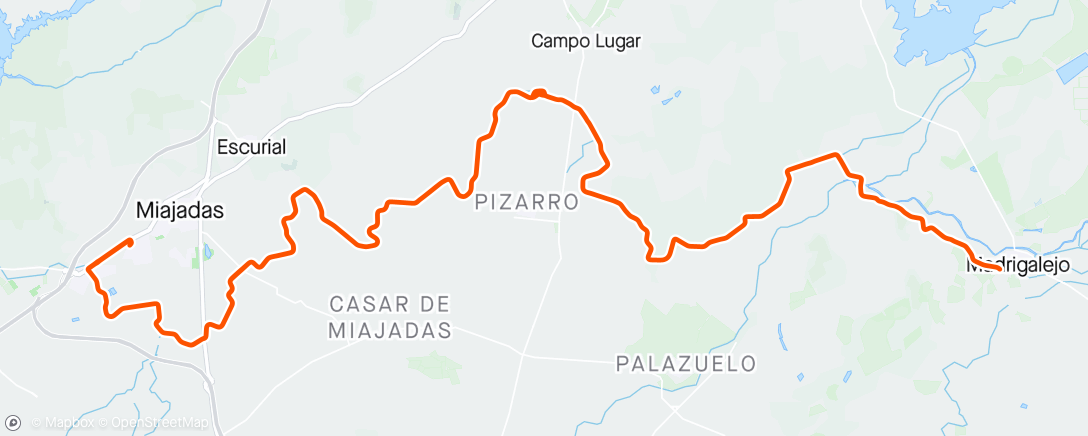 Map of the activity, Madrigalejo por el canal de Orellana