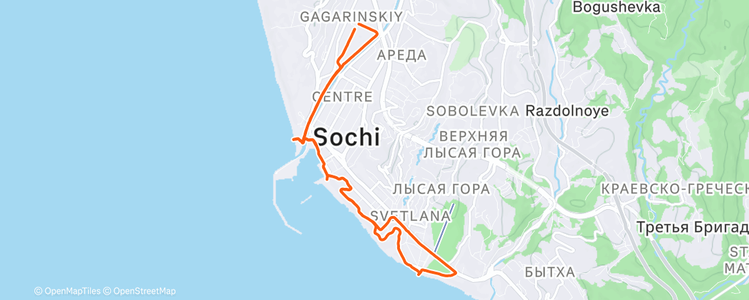 Map of the activity, Вечерний забег