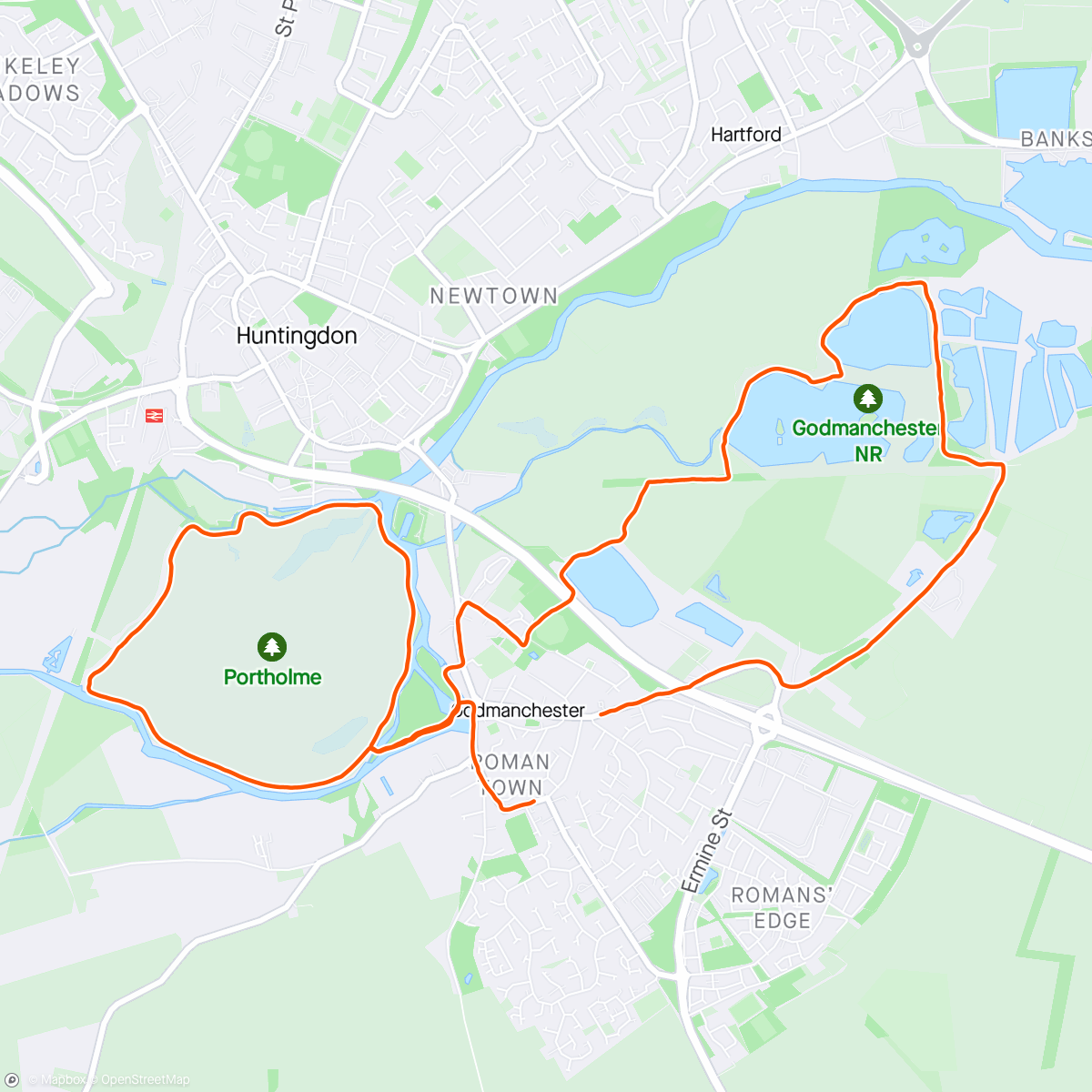 Map of the activity, Nature Reserve + Portholme