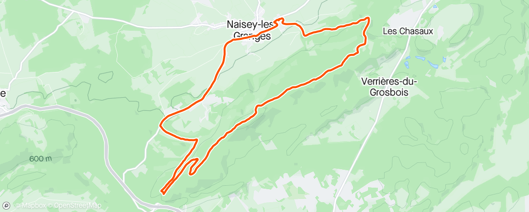 Map of the activity, Course à pied trail par le single du S