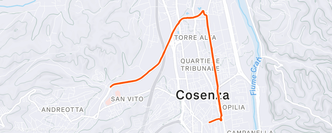 Map of the activity, Corsa mattutina