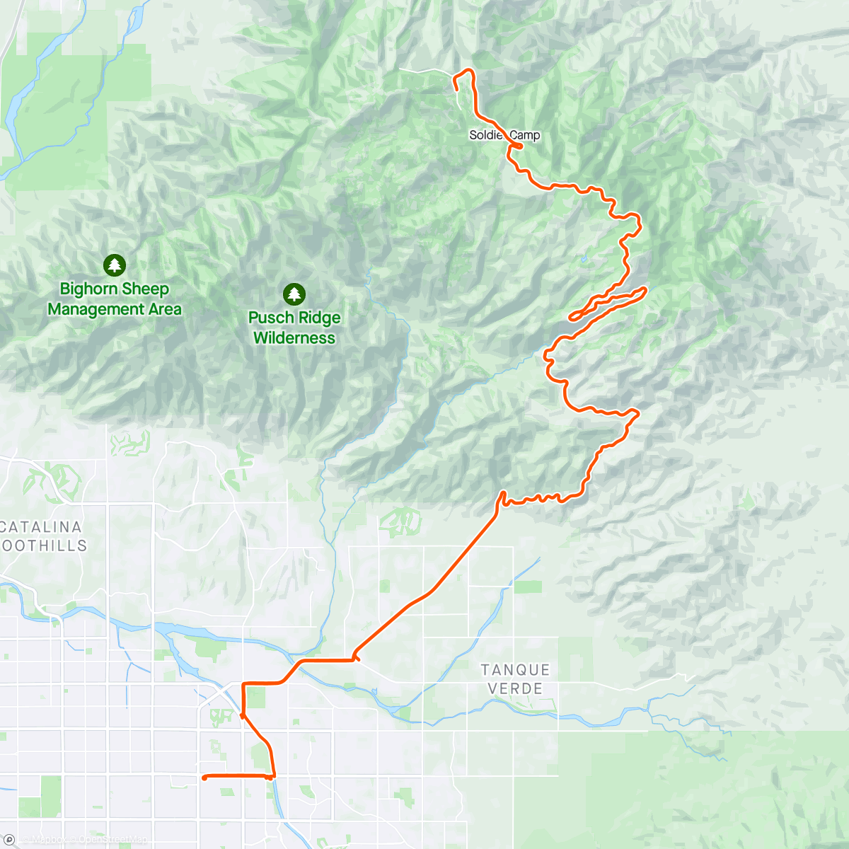 Map of the activity, Mt. Lemmon